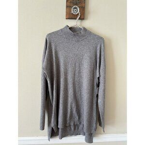 NWT Cyrus Womens Size XL Gray Mock Neck Tunic Sweater Back Zip